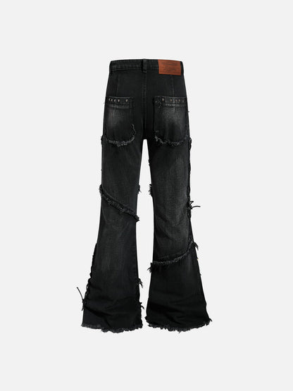 Aelfric Eden Studded Distressed Bootcut Jeans