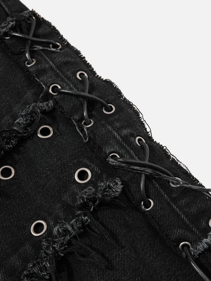 Aelfric Eden Studded Distressed Bootcut Jeans