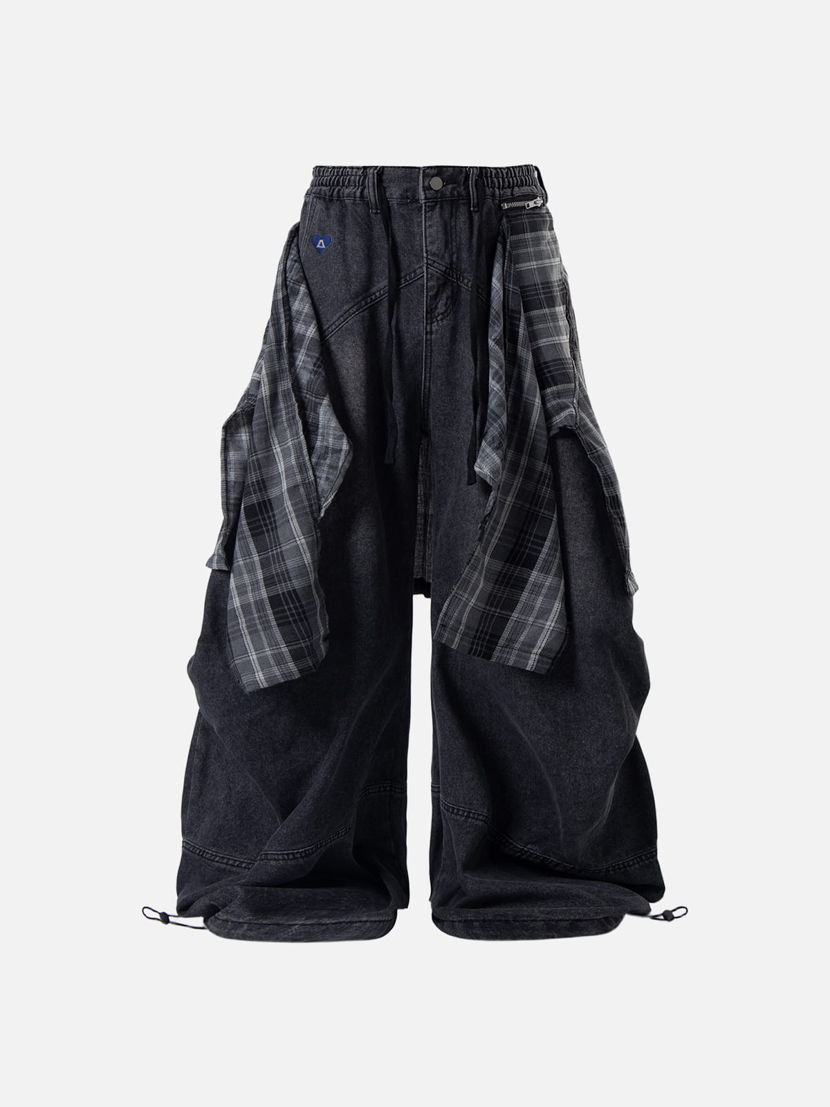Aelfric Eden Detachable Plaid Layer Baggy Jeans