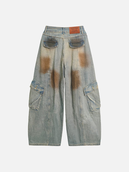Aelfric Eden Paint Splatter Baggy Barrel Jeans