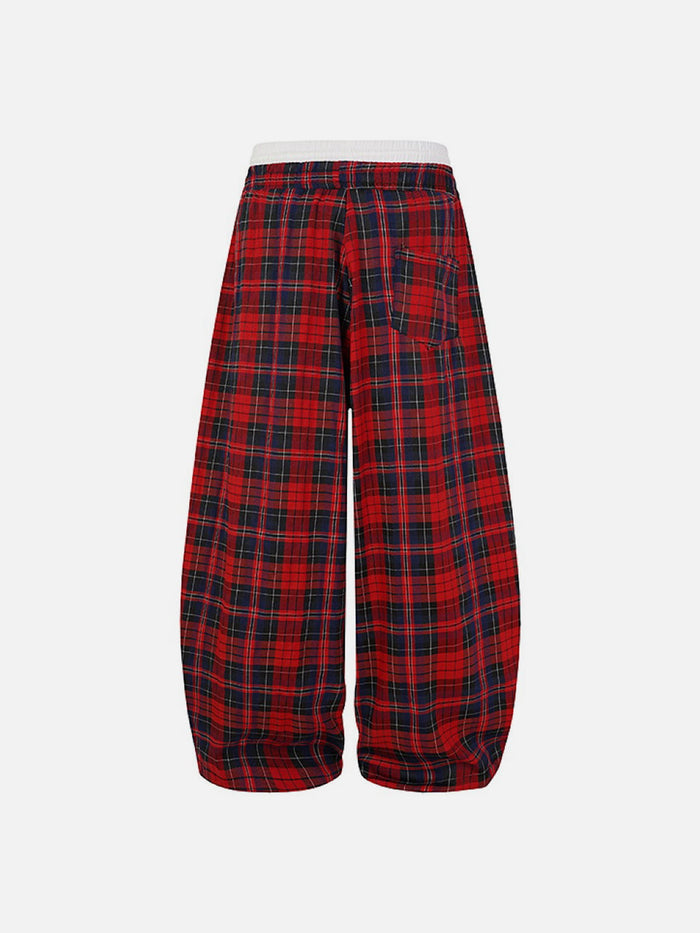 Aelfric Eden Double Waist Plaid Baggy Sweatpants