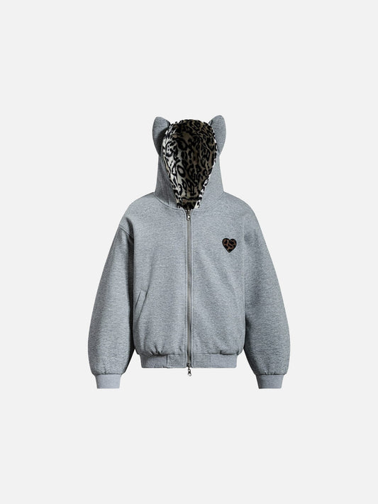 [Pre-Order] Aelfric Eden Reversible Leopard Zip Up Hoodie