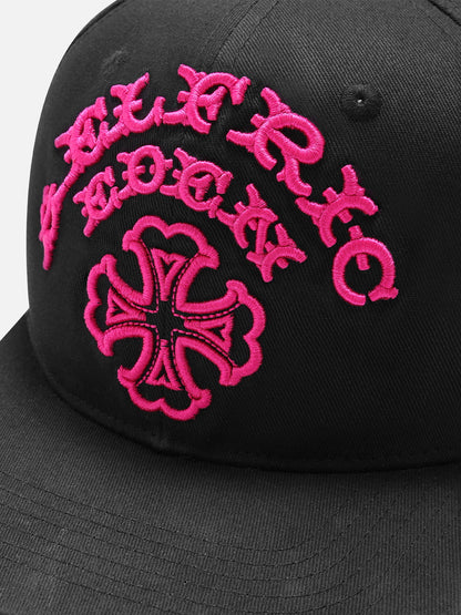 Cross Embroidered Structured Snapback Cap