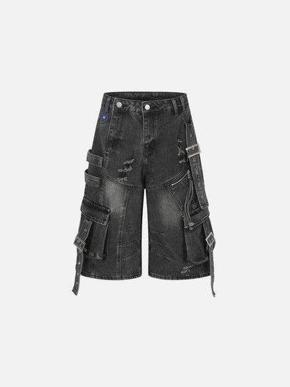 Aelfric Eden Distressed Strap Longline Jorts