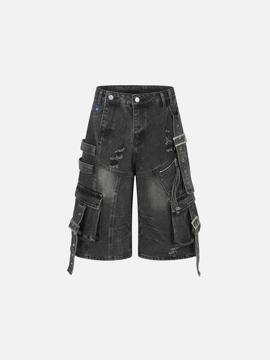 Aelfric Eden Distressed Strap Longline Jorts