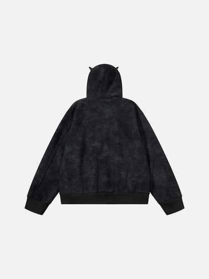 [Pre-Order] Aelfric Eden Cartoon Embroidered Zip Up Hoodie