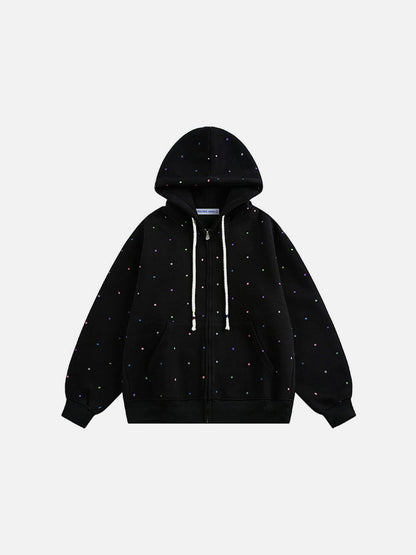 Aelfric Eden Colorful Polka Dot Zip Up Hoodie