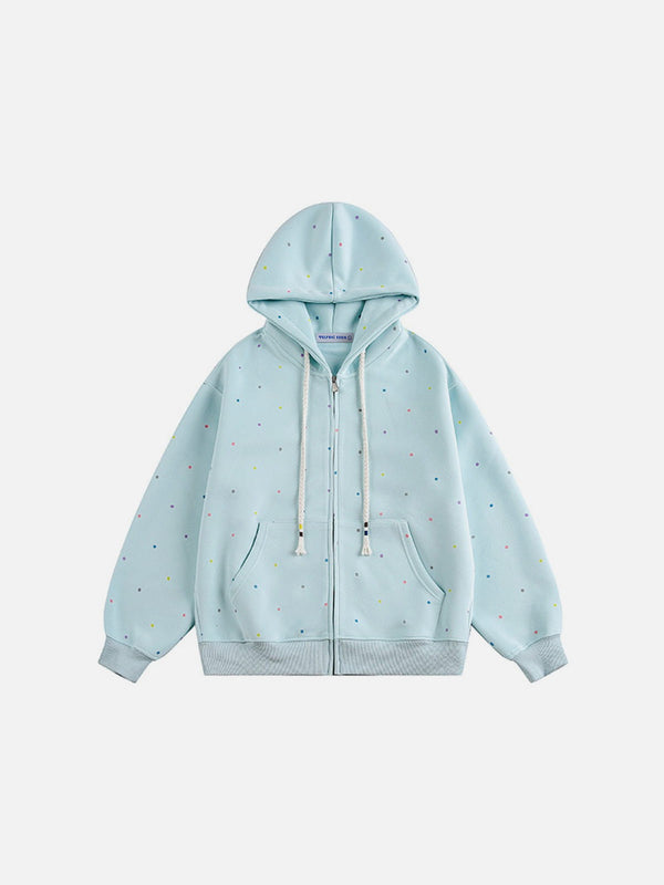 Aelfric Eden Colorful Polka Dot Zip Up Hoodie