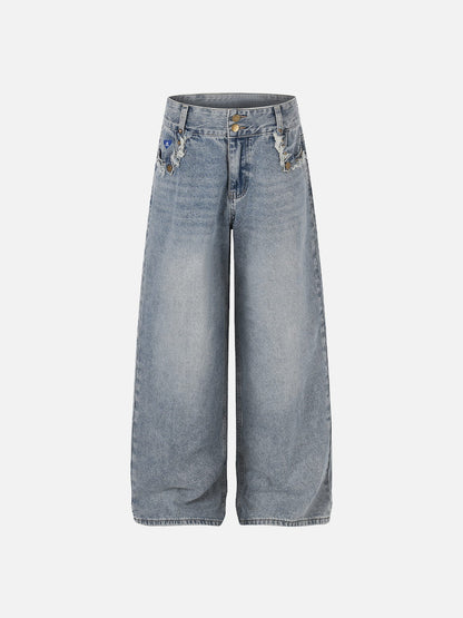 Aelfric Eden Washed Frayed Jeans