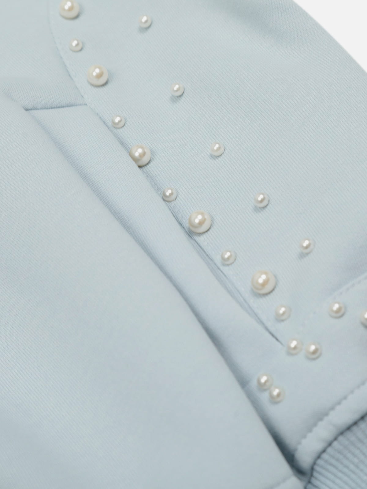 [Pre-Order] Aelfric Eden Cropped Pearl Studded Zip Up Hoodie