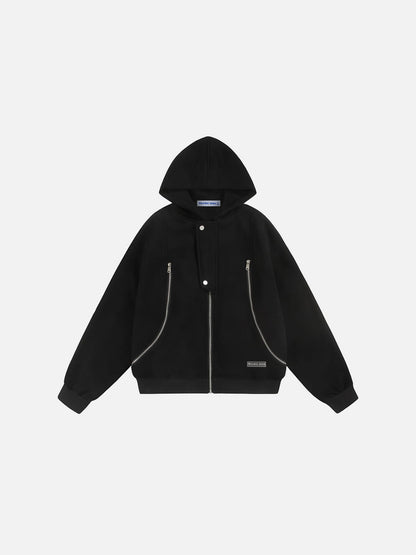Aelfric Eden Boxy Curved Zip Up Hoodie