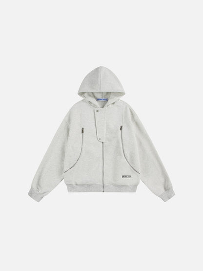 Aelfric Eden Boxy Curved Zip Up Hoodie