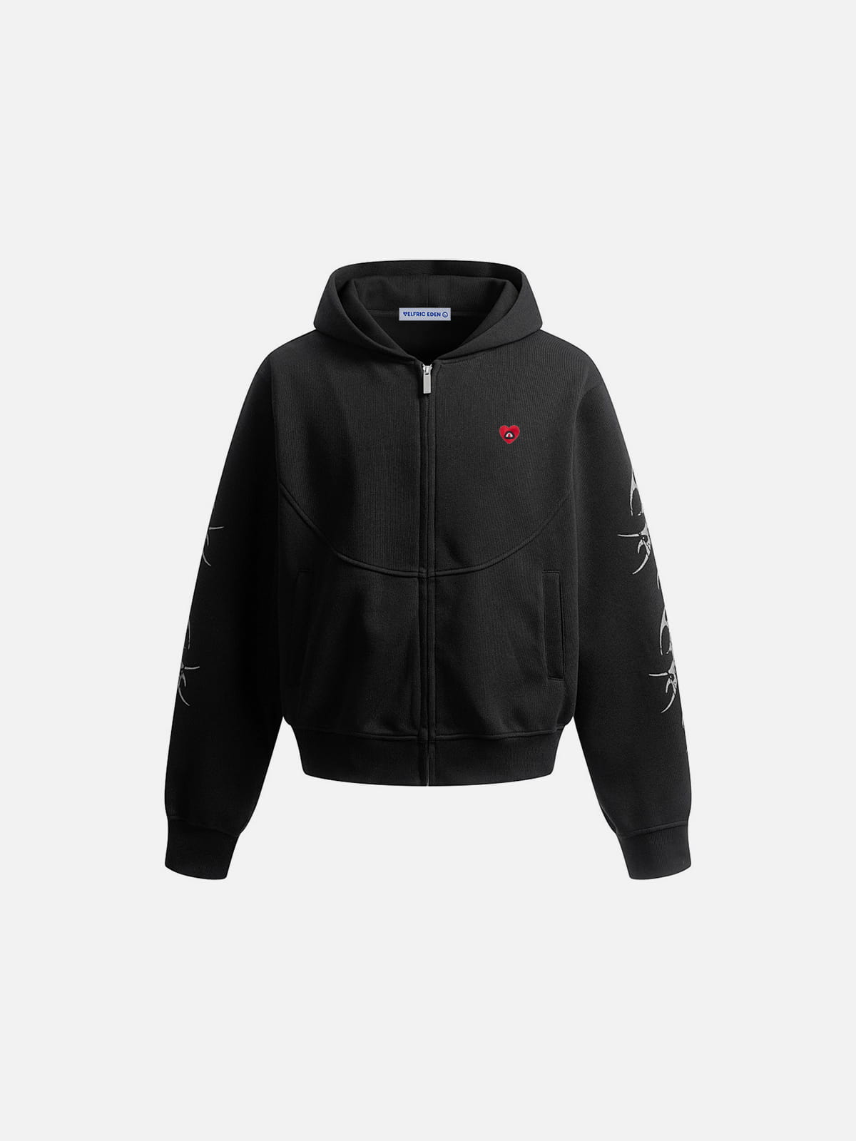 Aelfric Eden Thorn Print Zip Up Hoodie