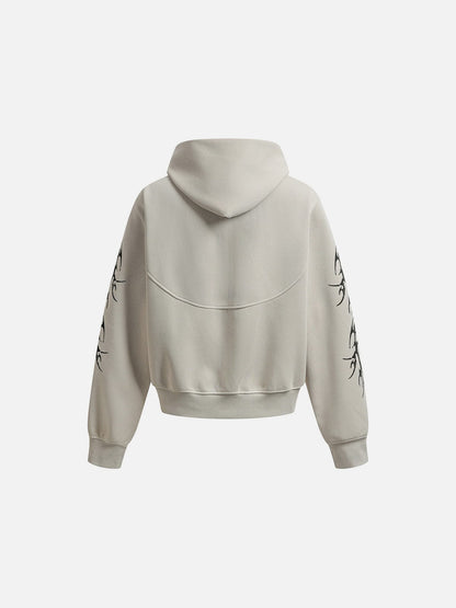 Aelfric Eden Thorn Print Zip Up Hoodie