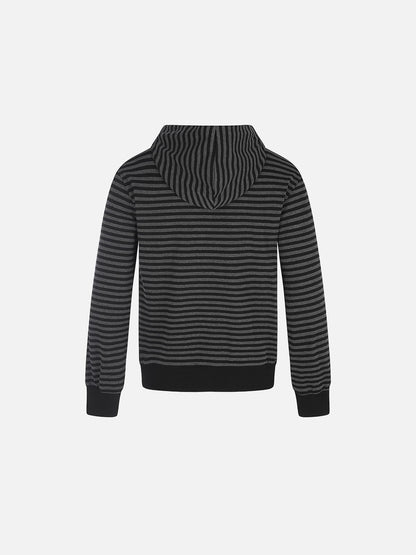 Aelfric Eden Boxy Stripe Button Zip Up Hoodie