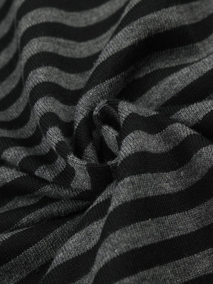 Aelfric Eden Boxy Stripe Button Zip Up Hoodie