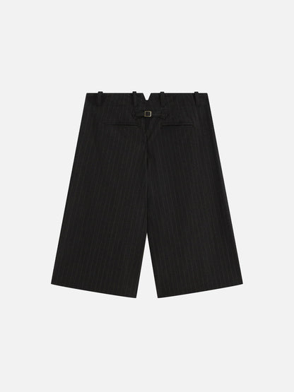 Aelfric Eden Pinstripe Pleated Longline Shorts