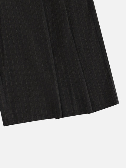 Aelfric Eden Pinstripe Pleated Longline Shorts