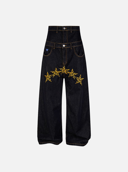 Aelfric Eden Double Waist Leopard Star Jeans