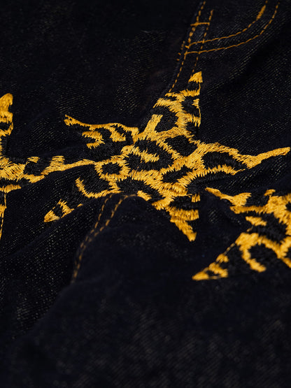 Aelfric Eden Double Waist Leopard Star Jeans