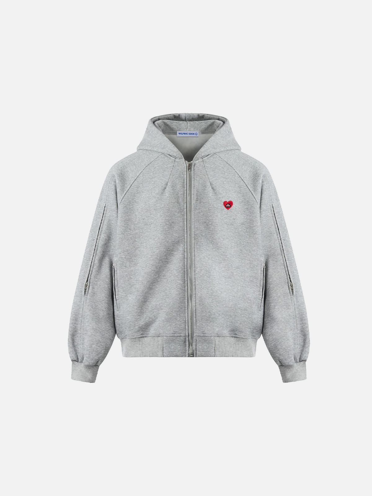Aelfric Eden Boxy Washed Panel Zip Up Hoodie