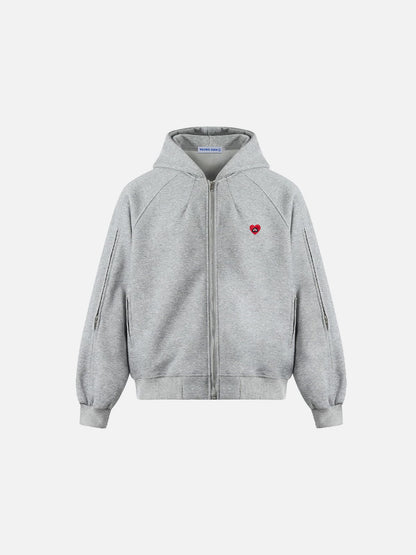 Aelfric Eden Boxy Washed Panel Zip Up Hoodie