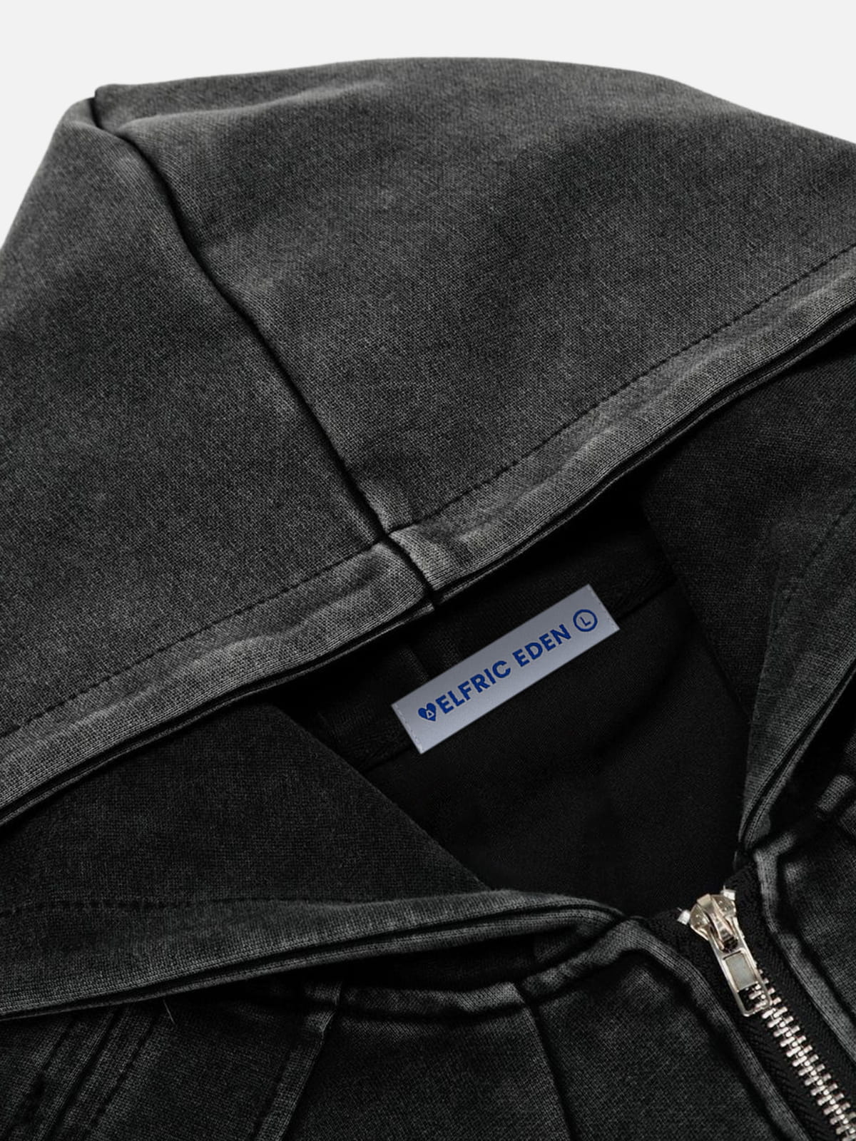 Aelfric Eden Boxy Washed Panel Zip Up Hoodie