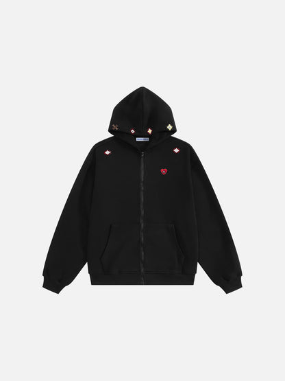 Aelfric Eden Embroidery Zip Up Hoodie