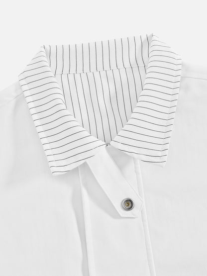 Aelfric Eden Boxy Reversible Striped Collar Jacket