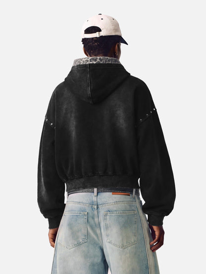 [Pre-Order] Aelfric Eden Boxy Leopard Hood Zip Up Hoodie