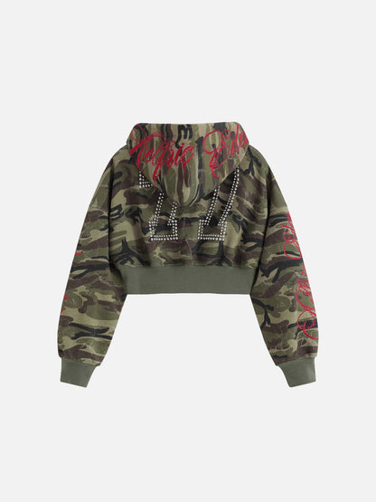 [Pre-Order] Aelfric Eden Cropped CAMO Zip Up Hoodie