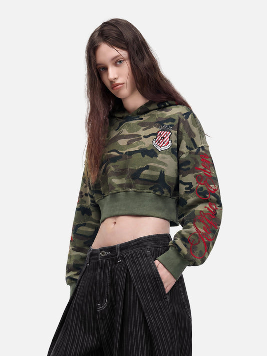 [Pre-Order] Aelfric Eden Cropped CAMO Zip Up Hoodie
