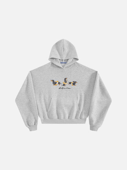 [Pre-Order] Aelfric Eden Boxy Dachshund Graphic Pullover Hoodie