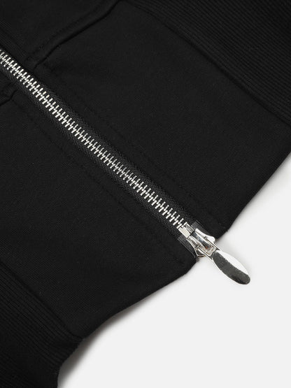 Aelfric Eden Cropped Rhinestone Zip Up Hoodie