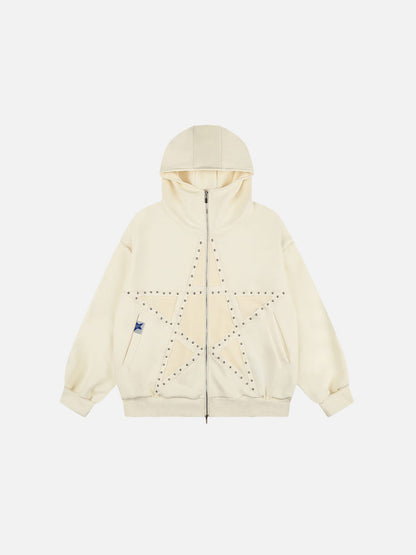 Aelfric Eden Studded Star Zip Up Hoodie