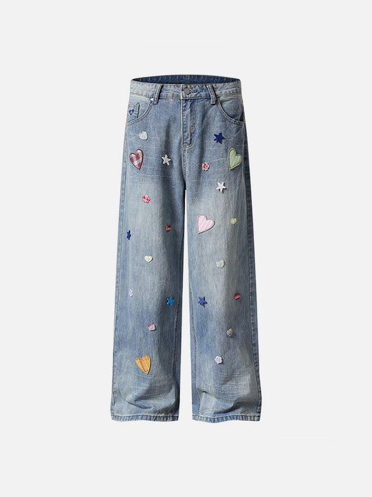 Aelfric Eden Heart Star Patchwork Jeans