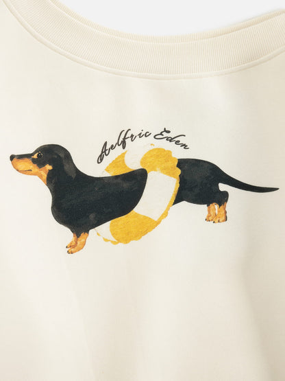 [Pre-Order] Aelfric Eden Dachshund Off-The-Shoulder Sweatshirt