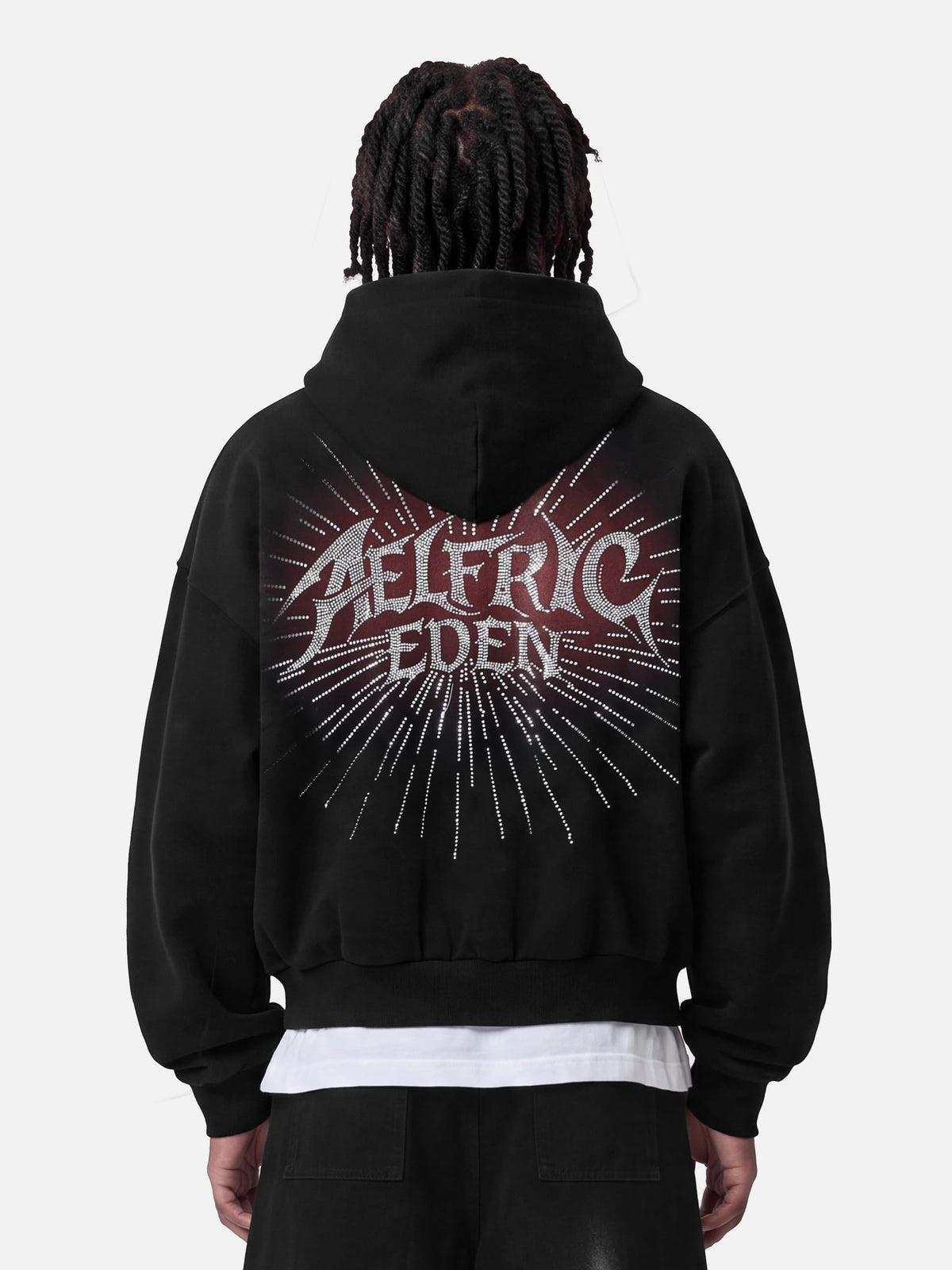 Aelfric Eden Boxy Rhinestone Zip Up Hoodie