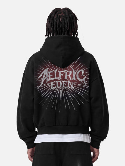 Aelfric Eden Boxy Rhinestone Zip Up Hoodie