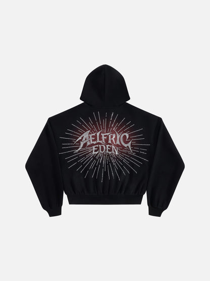 Aelfric Eden Boxy Rhinestone Zip Up Hoodie