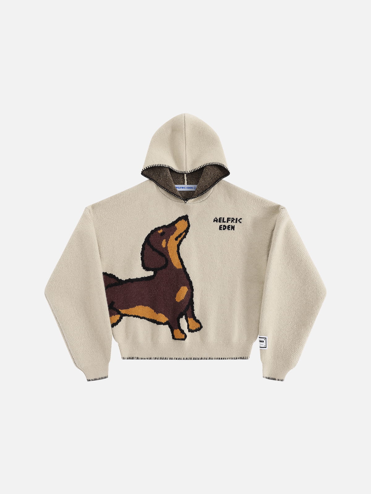 [Pre-Order] Aelfric Eden Boxy Dachshund Knit Pullover Hoodie