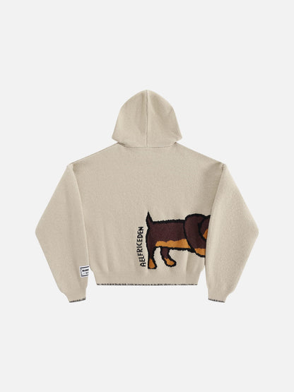[Pre-Order] Aelfric Eden Boxy Dachshund Knit Pullover Hoodie