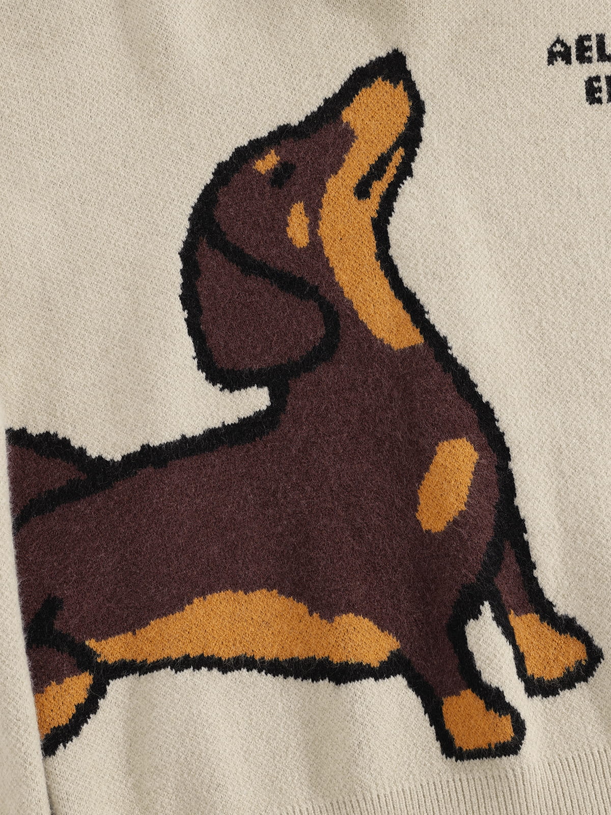 [Pre-Order] Aelfric Eden Boxy Dachshund Knit Pullover Hoodie