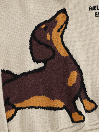 [Pre-Order] Aelfric Eden Boxy Dachshund Knit Pullover Hoodie
