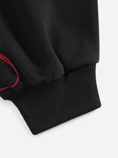 Aelfric Eden Boxy Script Embroidery Zip Up Hoodie