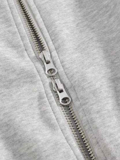 Aelfric Eden Cropped Embroidered Dachshund Zip Up Hoodie