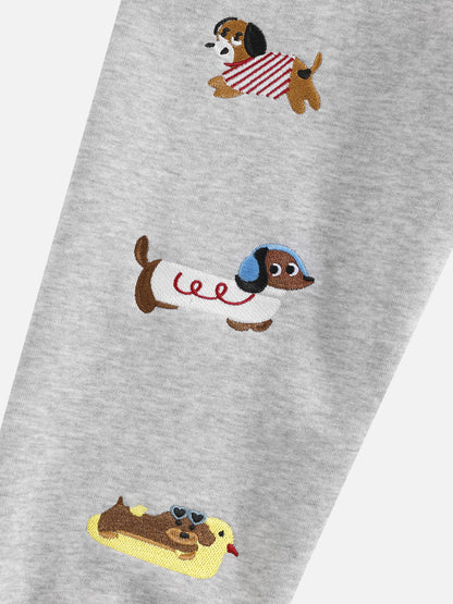 Aelfric Eden Cropped Embroidered Dachshund Zip Up Hoodie