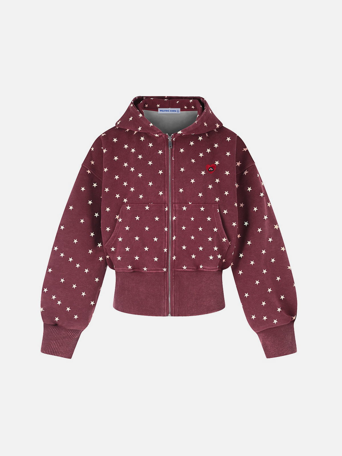 Aelfric Eden Cropped All-Over Print Zip Up Hoodie