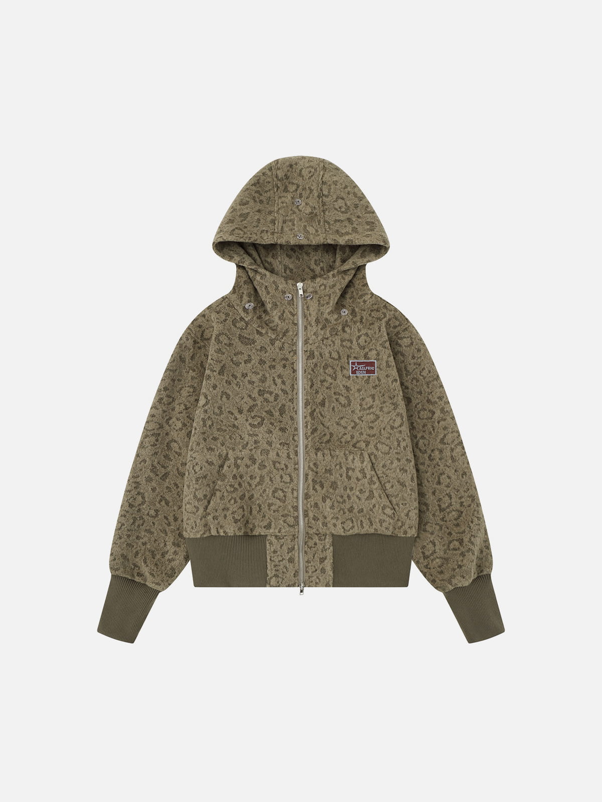 Aelfric Eden Leopard Faux Fur Zip Up Hoodie