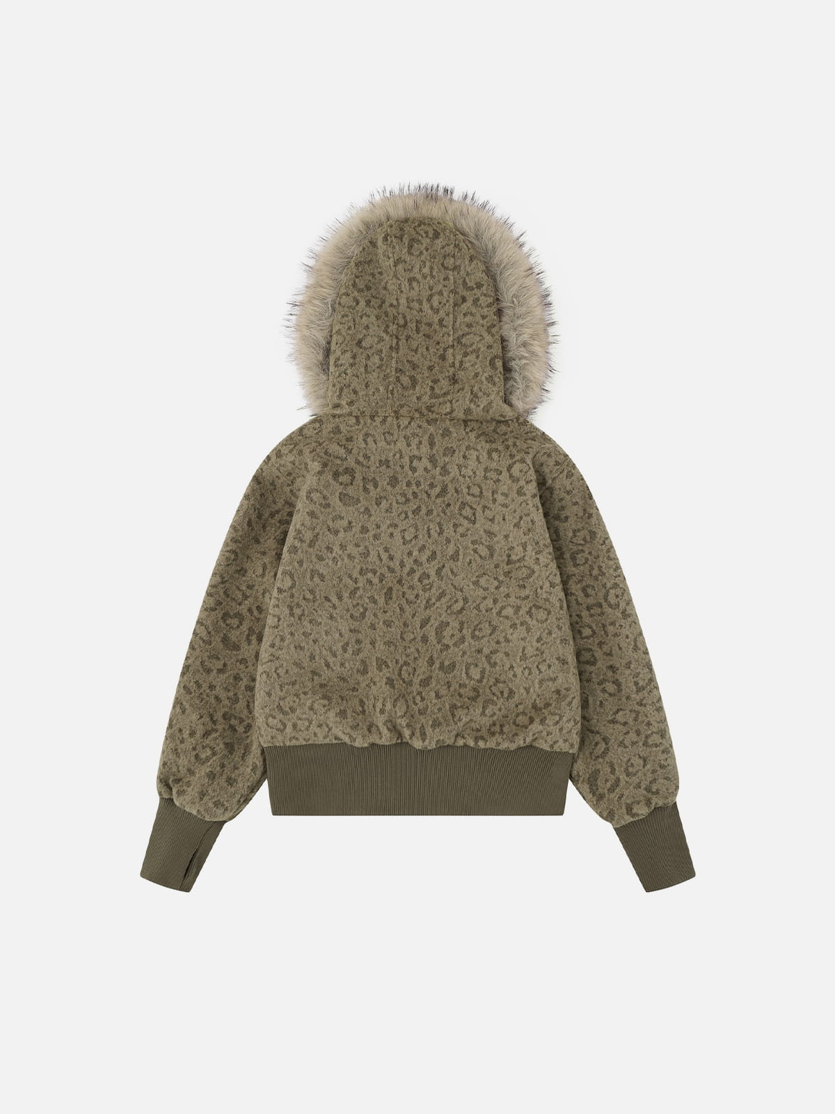 Aelfric Eden Leopard Faux Fur Zip Up Hoodie